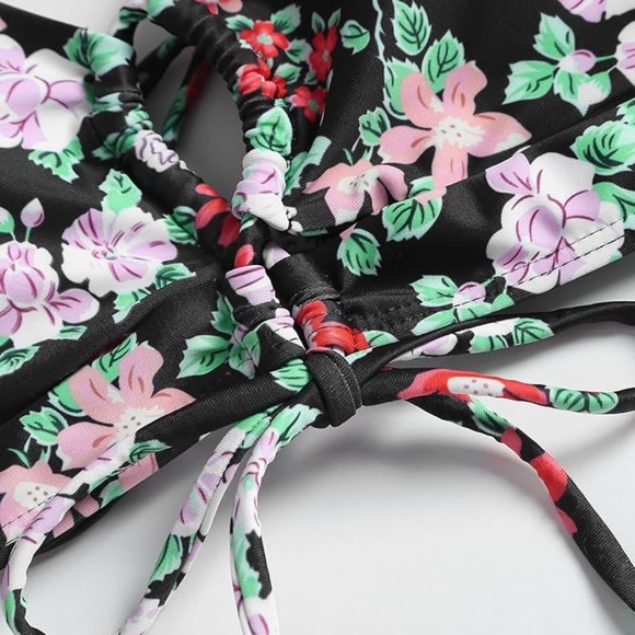 ZAFUL Women 2 Piece Swimsuits Spaghetti Strap Brazilian Bikini Lace Up Swimsuit - Picture 3 of 6